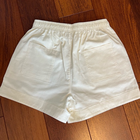 Linen blend off-white shorts size small - Picture 8 of 9